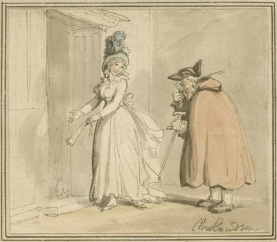 Kurtisanen, ca. 1785-1800 af Thomas Rowlandson