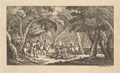 Døden - Rævejagt - En landskabsscene, 1787. af Thomas Rowlandson
