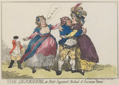 Devonshire, eller den mest godkendte metode til at sikre stemmer, 12. april 1784., 12. april 1784. af Thomas Rowlandson