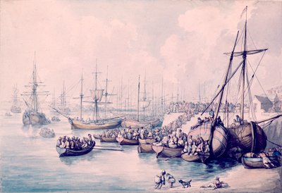 Royalisternes landgang i Toulon af Thomas Rowlandson