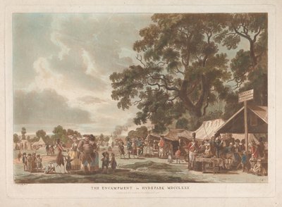 Lejren i Hyde Park af Thomas Rowlandson