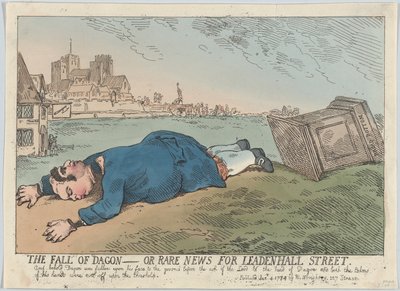 The Fall of Dagon - Eller sjældne nyheder for Leadenhall Street, 4. januar 1784., 4. januar 1784. af Thomas Rowlandson
