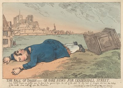 Dagons fald – eller sjældne nyheder fra Leadenhall Street af Thomas Rowlandson