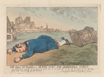 Dagons fald eller sjældne nyheder fra Leadenhall Street af Thomas Rowlandson