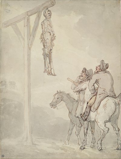 The Gibbet (pen & blæk, akvarel og blyant på papir) af Thomas Rowlandson