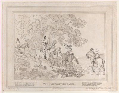 Jægeren fra The Life of a Racehorse eller The High-Mettled Racer, 20. juli 1789., 20. juli 1789 af Thomas Rowlandson