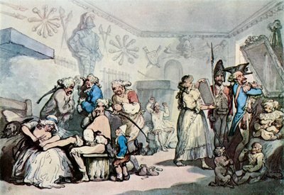 Det indre af en fransk kaserne, 1787, 1929 af Thomas Rowlandson