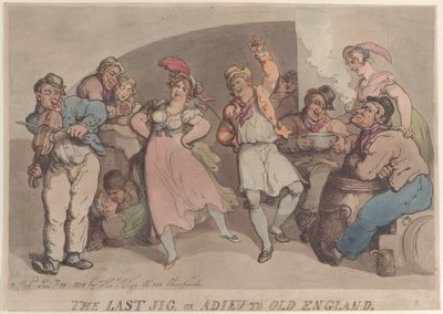 The Last Jig or Adieu to Old England, 10. januar 1818., 10. januar 1818. af Thomas Rowlandson