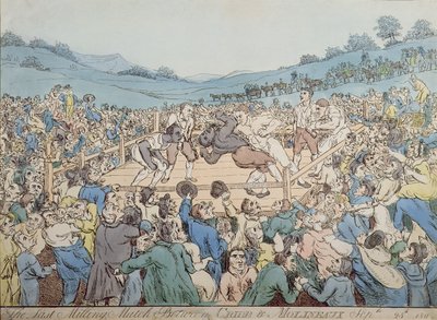 The Last Milling Match between Cribb og Molineaux, 28. september 1811 (farvegravering) af Thomas Rowlandson