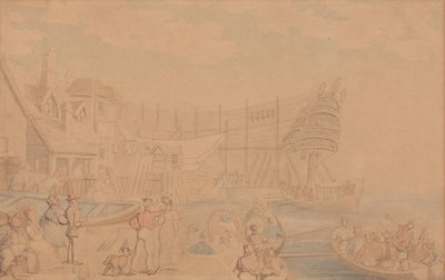 Skibsnedlægningen af Thomas Rowlandson