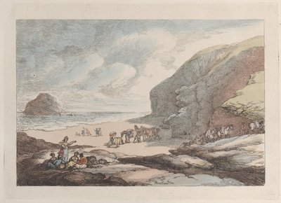 Lion Rock, Cornwall af Thomas Rowlandson