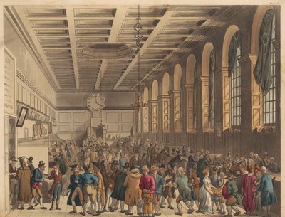 The Long Room, Custom House af Thomas Rowlandson