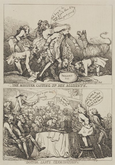 Ministeren gør regnskabet op af Thomas Rowlandson