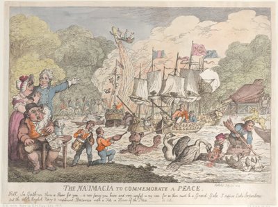 Naumacia til minde om freden af Thomas Rowlandson