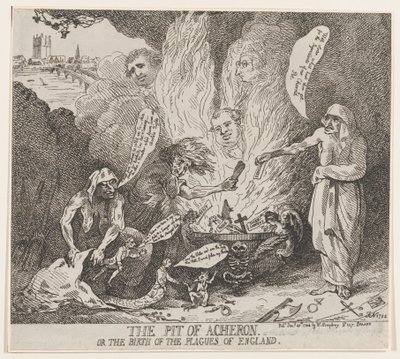 The Pit of Acheron eller The Birth of the Plagues of England, 28. januar 1784., 28. januar 1784. af Thomas Rowlandson