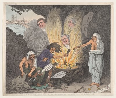 The Pit of Acheron eller The Birth of the Plagues of England, 28. januar 1784., 28. januar 1784. af Thomas Rowlandson