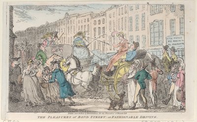 The Pleasures of Bond Street: or Fashionable Driving, 1807., 1807. af Thomas Rowlandson
