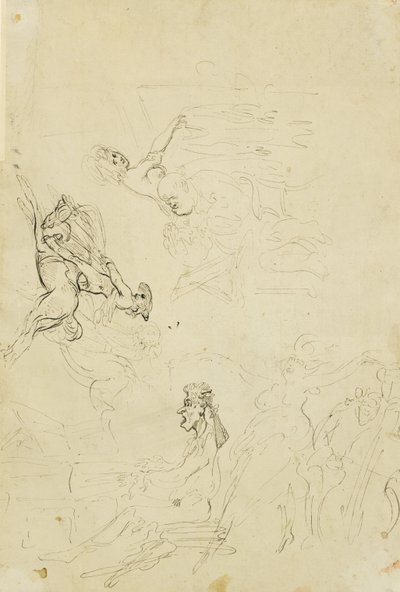 Posthuset, ca. 1778–80 af Thomas Rowlandson