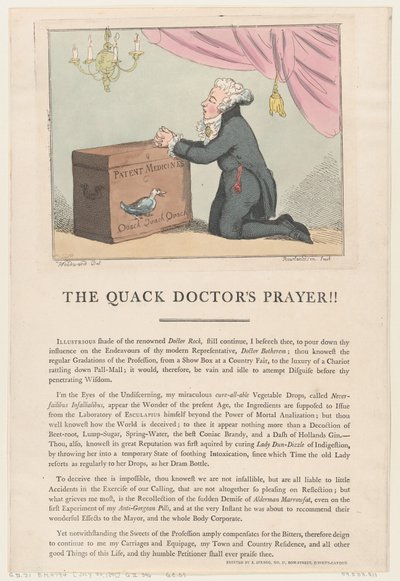 Kvaksalverens læges bøn!!, 30. juli 1801., 30. juli 1801. af Thomas Rowlandson