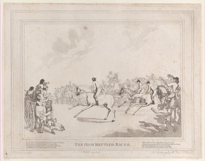 Væddeløbshesten fra The Life of a Racehorse, eller The High-Mettled Racer, 20. juli..., 20. juli, 1789 af Thomas Rowlandson