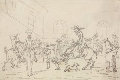 Rideskolen (pen og blæk på papir) af Thomas Rowlandson