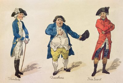 The Rival Candidates, frontispice i bogen History of the Westminster Election.. af Lovers of Truth and Justice, London, 1784 (farveætsning) af Thomas Rowlandson