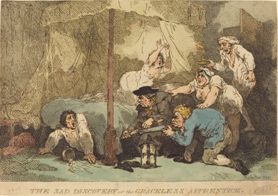 Den triste opdagelse eller den nådeløse lærling af Thomas Rowlandson