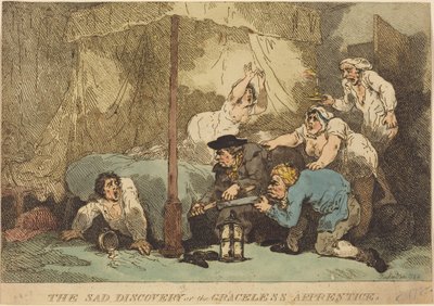 Den triste opdagelse, eller Den takløse lærling af Thomas Rowlandson