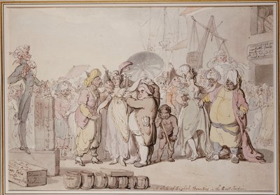 Salget af engelske skønheder i Ostindien, ca. 1810 af Thomas Rowlandson