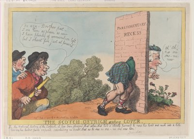 Den skotske struds søger dækning, 8. juli 1805., 8. juli 1805. af Thomas Rowlandson