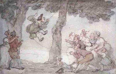 Gyngen (blæk, akvarel og blyant på papir) af Thomas Rowlandson