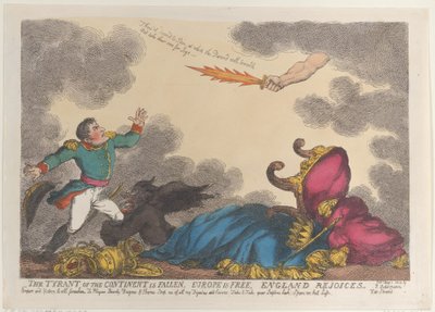 Kontinentets tyran er faldet, Europa er frit, England glæder sig, 1. maj 1814., 1. maj 1814. af Thomas Rowlandson