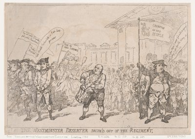 Westminster Desertøren trommede ud af regimentet, 18. maj 1784., 18. maj 1784. af Thomas Rowlandson