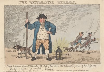 The Westminster Watchman af Thomas Rowlandson