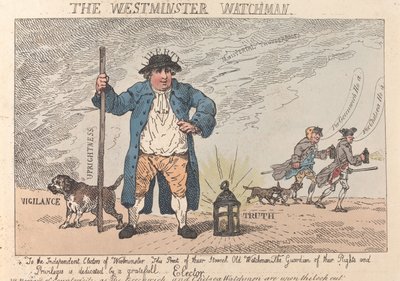 The Westminster Watchman af Thomas Rowlandson