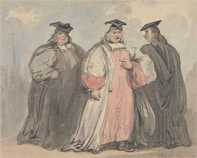 Tre teologiske lærde af Thomas Rowlandson