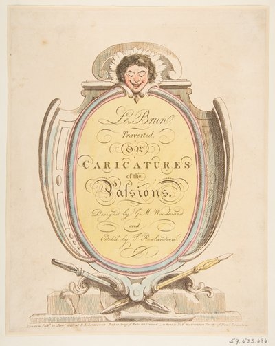 Titelside: Le Brun Travested, eller Caricatures of the Passions, 21. januar 1800. af Thomas Rowlandson