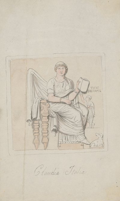 Tombstone, Claudia Italia som musikkens allegori af Thomas Rowlandson