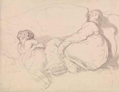 To sovende figurer af Thomas Rowlandson