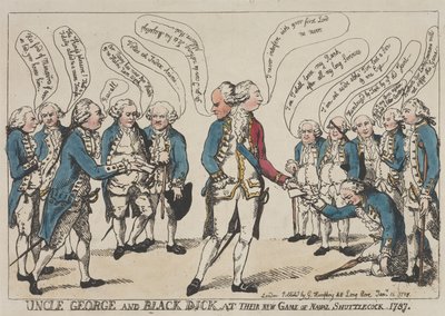 Onkel George og Black Dick ved deres nye spil søfjerbold af Thomas Rowlandson