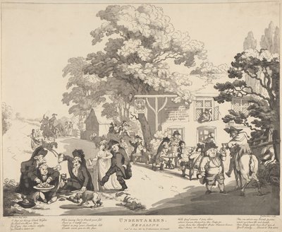 Begravelsesforretningernes festligheder af Thomas Rowlandson