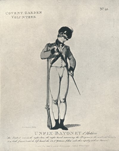 Unfix Bajonet 3rd Motion, 1798 1909 af Thomas Rowlandson