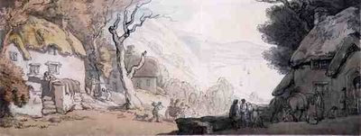 Udsigt fra oven over Cliffs, the Mumbles, South Wales (pen, akvarel og blyant på papir) af Thomas Rowlandson