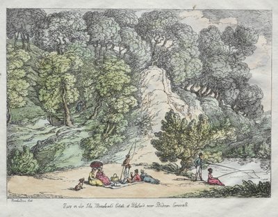 Udsigt over Sir John Moresheads ejendom ved Blisland nær Bodmin, Cornwall af Thomas Rowlandson