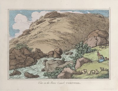 Udsigt over floden Camel, Cornwall af Thomas Rowlandson