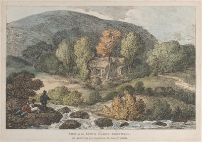 Udsigt over floden Camel Cornwall, fra Views in Cornwall, 12. april 1812., 12. april 1812. af Thomas Rowlandson