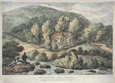 Udsigt i Cornwall: Udsigt over floden Camel, Cornwall af Thomas Rowlandson