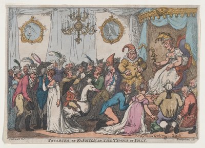 Votaries of Fashion in the Temple of Folly, 25. august 1808., 25. august 1808. af Thomas Rowlandson
