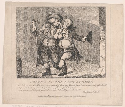 Walking Up the High Street, Edinburgh Picturesque Beauties of Boswell, Part the F..., 15. maj 1786. af Thomas Rowlandson