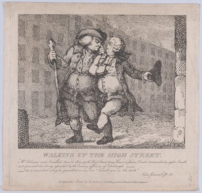 Walking Up the High Street, Edinburgh Picturesque Beauties of Boswell, Part the F..., 15. maj 1786. af Thomas Rowlandson
